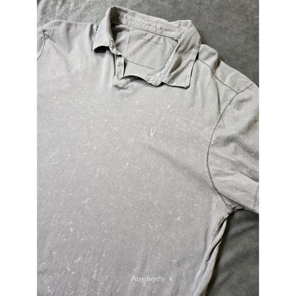 John‎ Varvatos Polo Shirt Mens Extra Large Bodhi Grey Wash Paint Splatter - Picture 2 of 15
